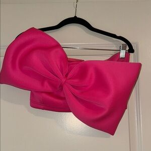Pink Bow Crop Top